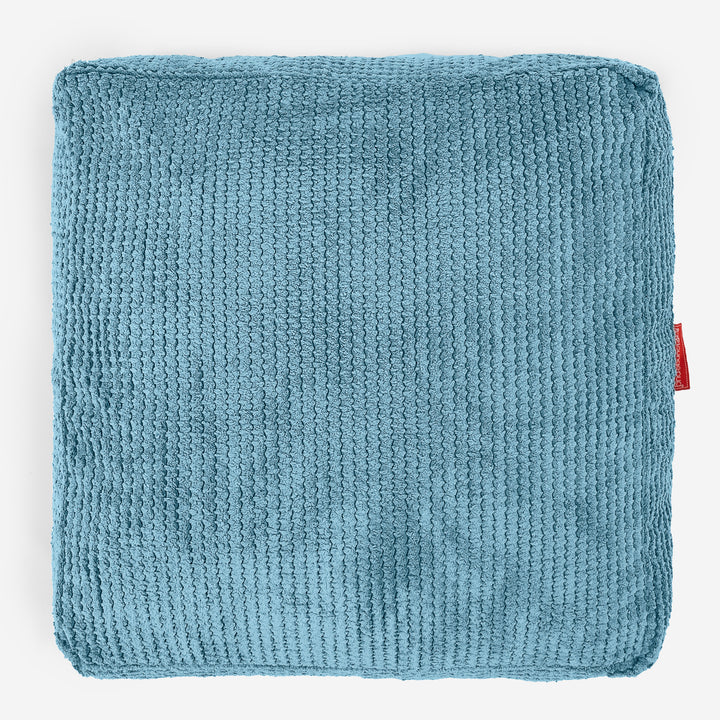 Large Floor Cushion Pom Pom Aegean Blue