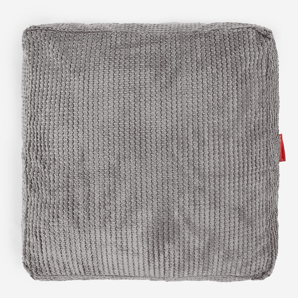 Large Floor Cushion - Pom Pom Charcoal Grey Fabric Close-up Image