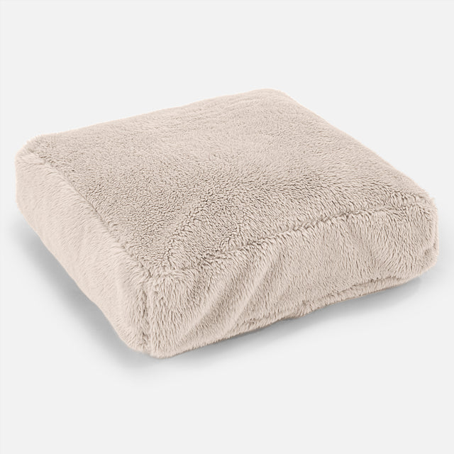 Large Floor Cushion - Teddy Faux Fur Cream 01