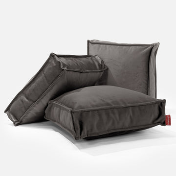 Large Floor Cushion - Velvet Graphite Grey 04