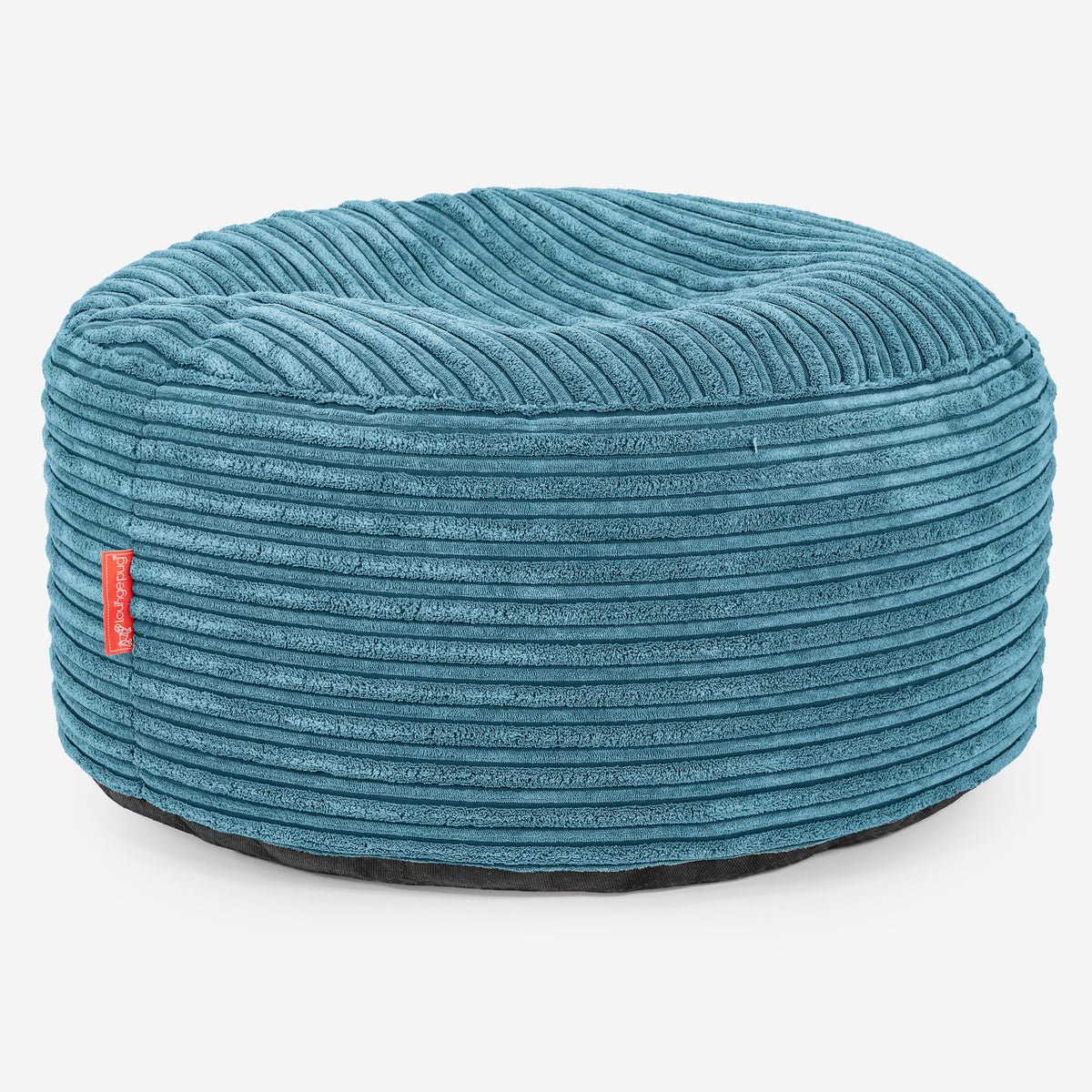 Lounge Pug Large Round Footstool Cord Aegean Blue Bean Bag Pouf Small