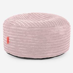Large Round Footstool - Cord Blush Pink