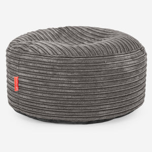 Large Round Footstool - Cord Graphite Grey