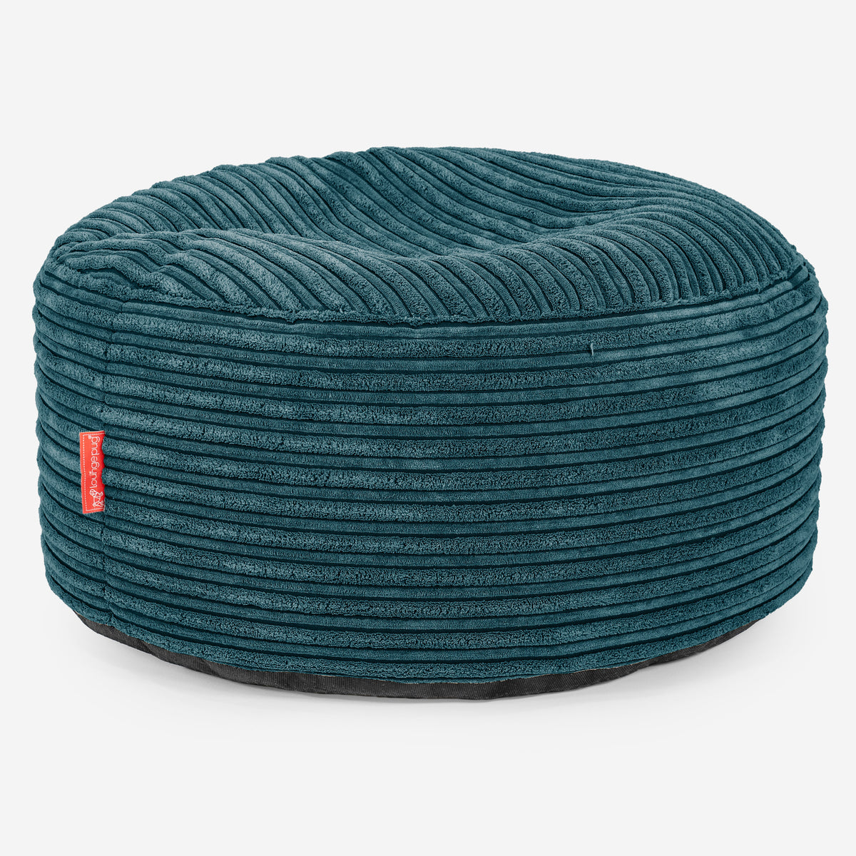 Lounge Pug Large Round Footstool Cord Teal Blue Bean Bag Pouf Small