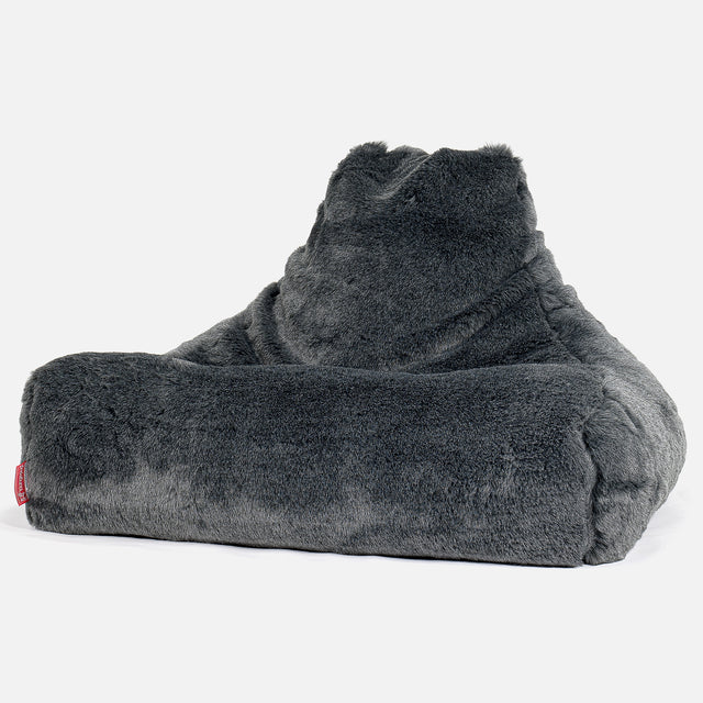 Lounger Beanbag - Faux Fur Sheepskin Black 01