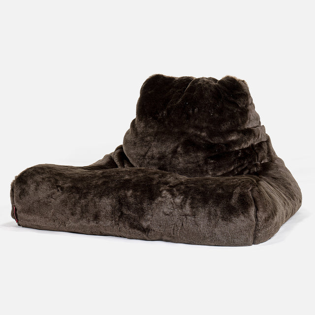 Mega Lounger Bean Bag - Faux Fur Sheepskin Brown 01