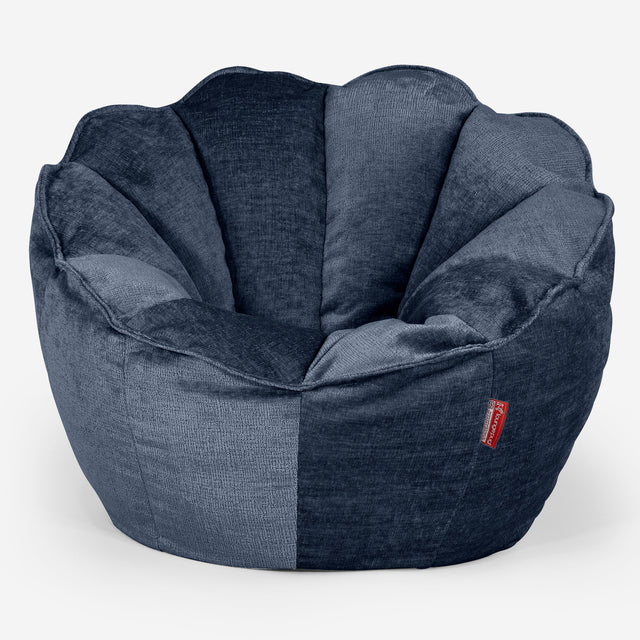 Natalia Sacco Bean Bag Chair - Chenille Navy Blue 01