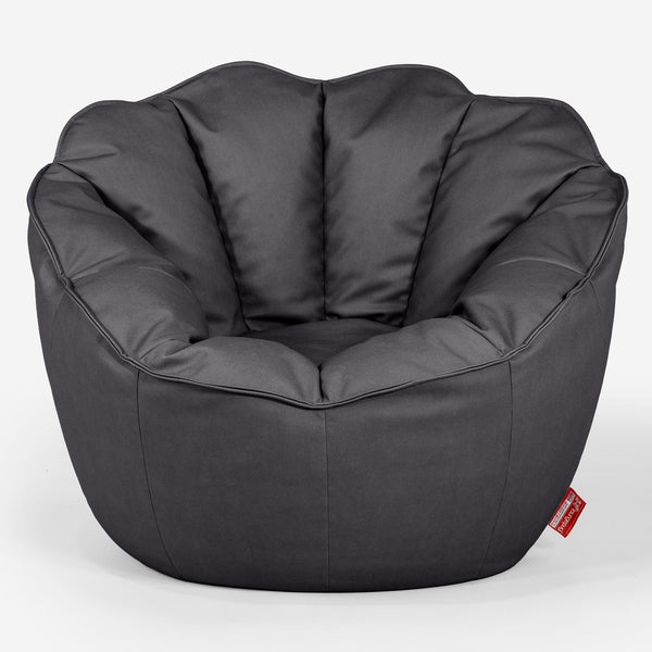 Lounge Pug Natalia Sacco Bean Bag Chair Vegan Leather Black Large