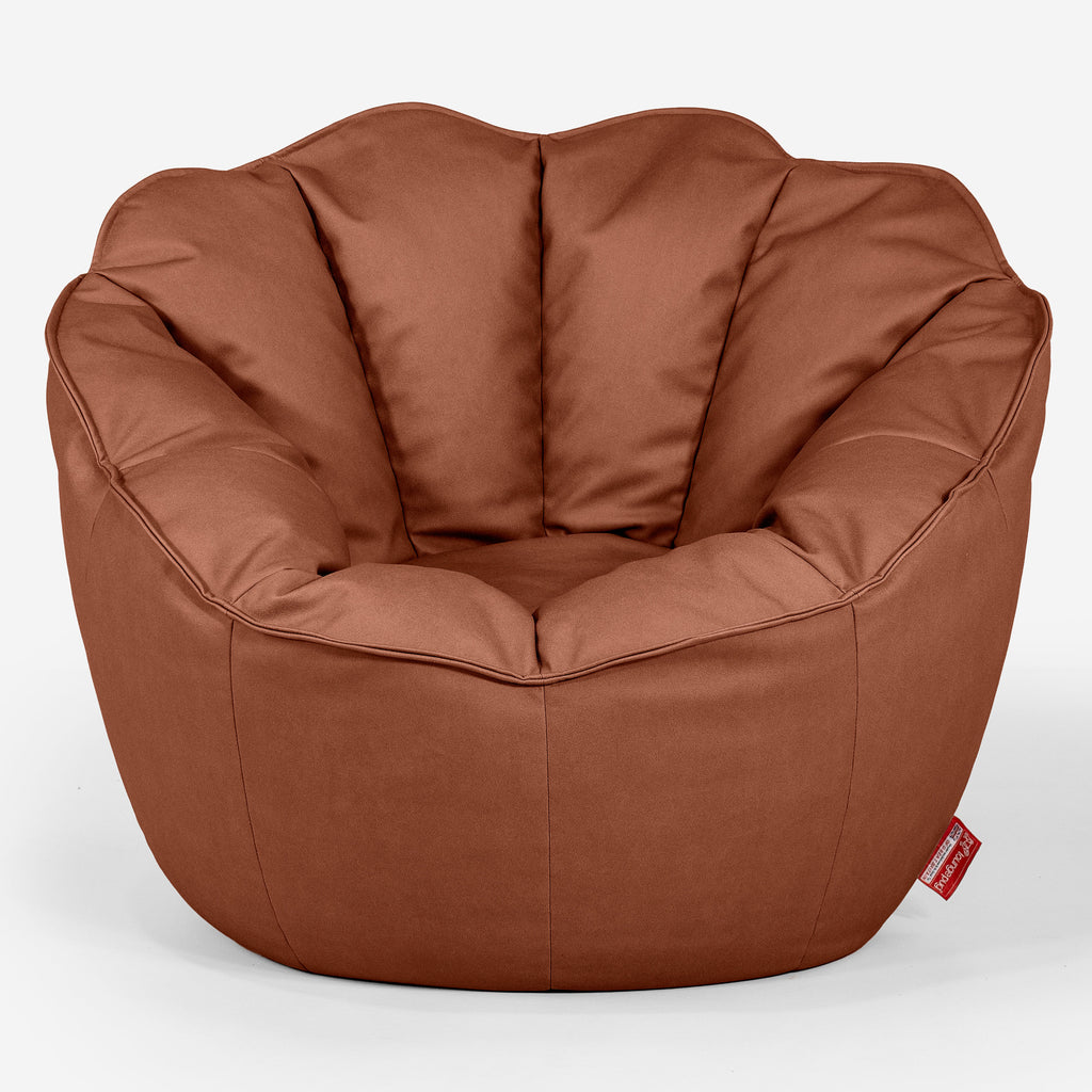 Lounge Pug Natalia Sacco Bean Bag Chair Vegan Leather Chestnut