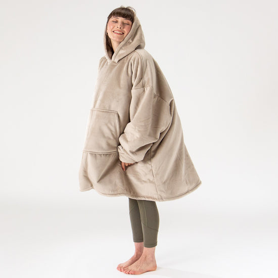 Lounge Pug Oversized Hoodie Blanket Sweatshirt For Men Women Minky Cream Mink One Size Fits All Big Bertha Original UK