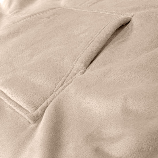 Oversized Hoodie Blanket Sweatshirt for Men or Women - Minky Cream / Mink 05