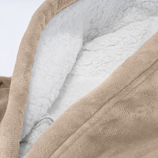 Oversized Hoodie Blanket Sweatshirt for Men or Women - Minky Cream / Mink 06