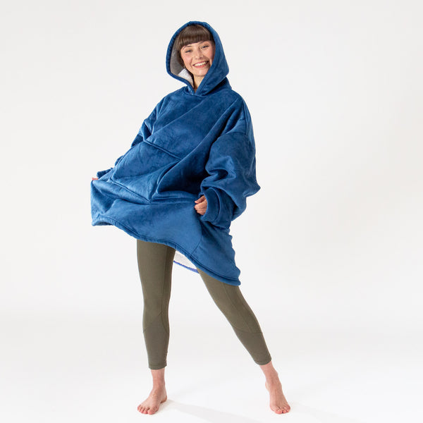 Oversized Hoodie Blanket Sweatshirt for Men or Women - Minky Dark Blue 01