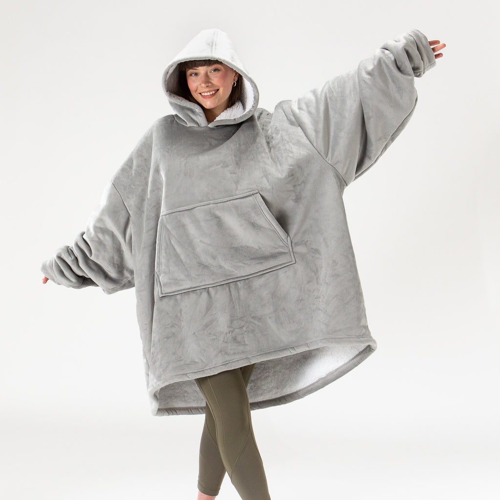 Oversized Hoodie Blanket Sweatshirt for Men or Women - Minky Grey 02