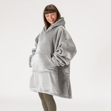 Oversized Hoodie Blanket Sweatshirt for Men or Women - Minky Grey 04