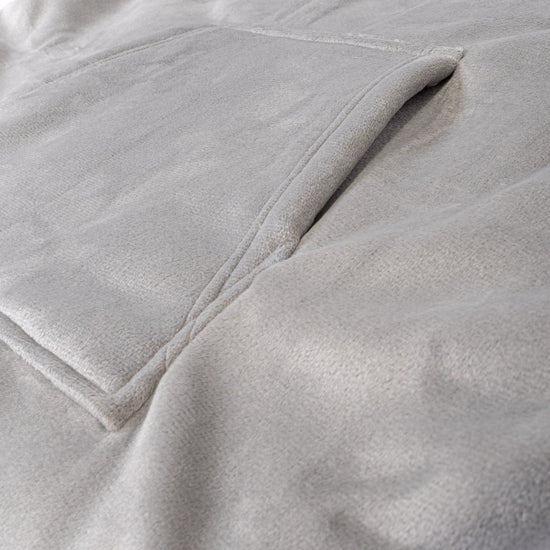 Oversized Hoodie Blanket Sweatshirt for Men or Women - Minky Grey 06