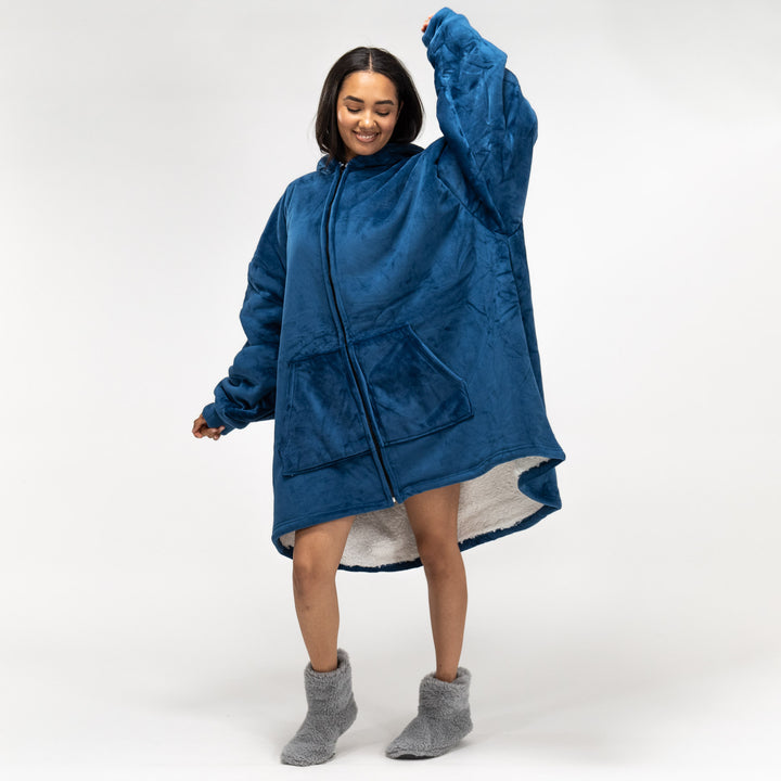 Blue hooded blanket online