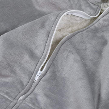 Oversized Zip Up Hoodie Blanket Sweatshirt for Men or Women - Minky Grey 05