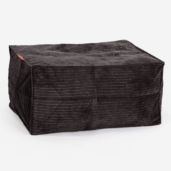 Small Footstool - Pinstripe Graphite Grey 01