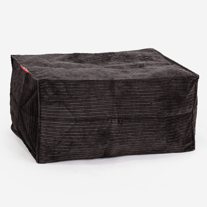 Lounge Pug Pinstripe Cord Bean Bag Footstool Small Graphite Grey Size 20cm H X 35cm D X 45cm Wide Big Bertha Original UK