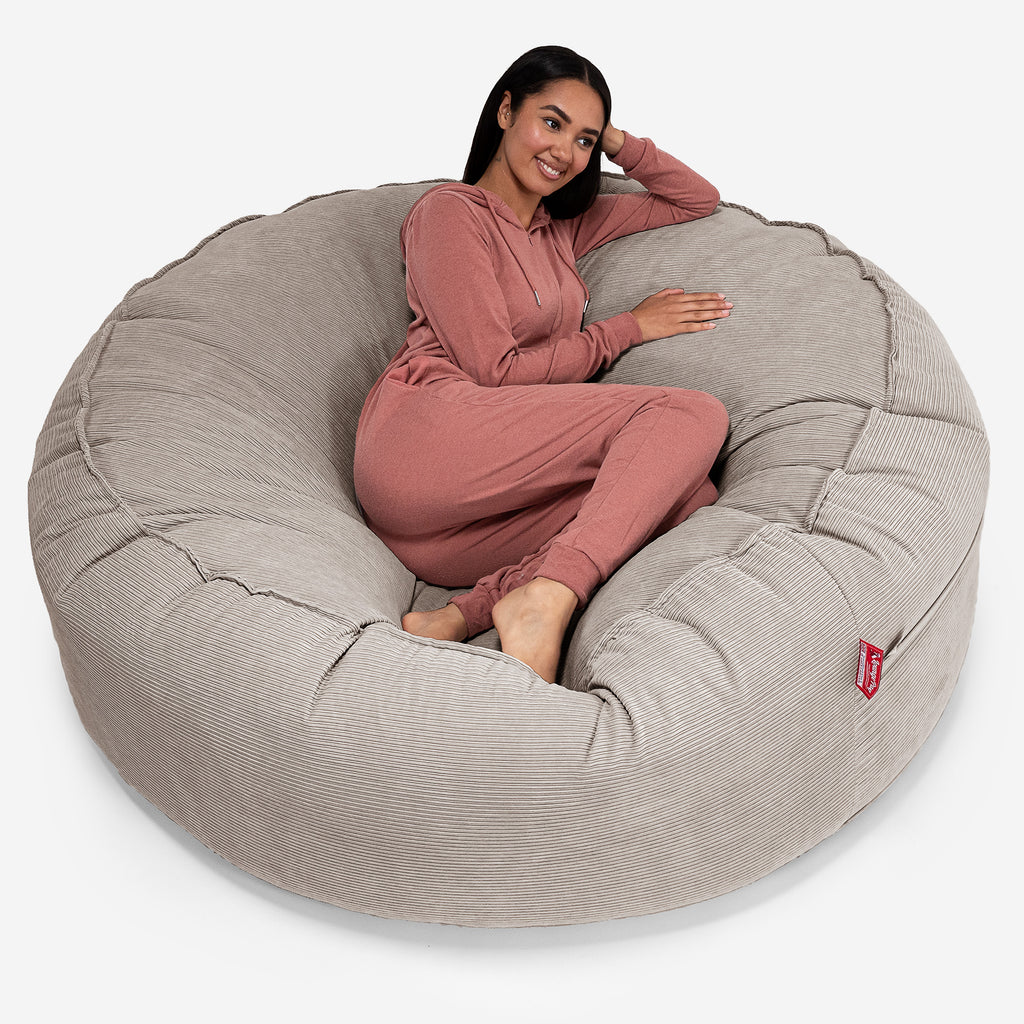 Mega Mammoth Bean Bag Sofa - Pinstripe Mink 01
