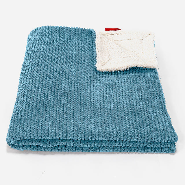 Sherpa Throw / Blanket - Pom Pom Aegean Blue 01