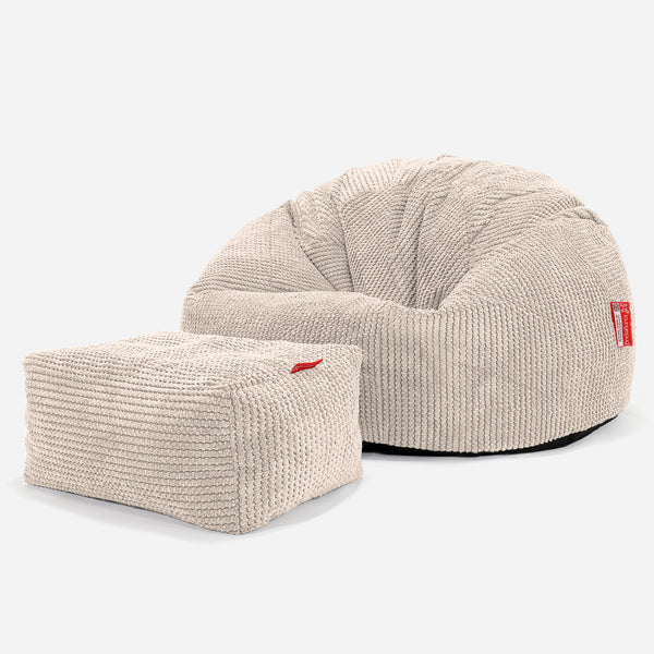 Classic Bean Bag Chair - Pom Pom Ivory 01