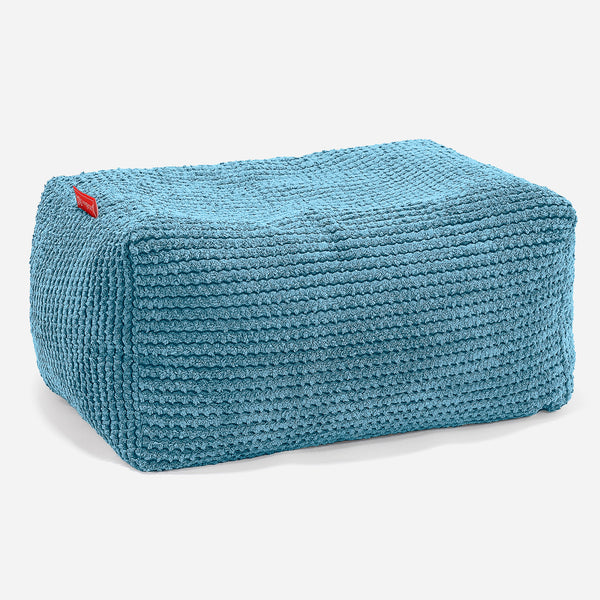 Small Footstool - Pom Pom Aegean Blue 01