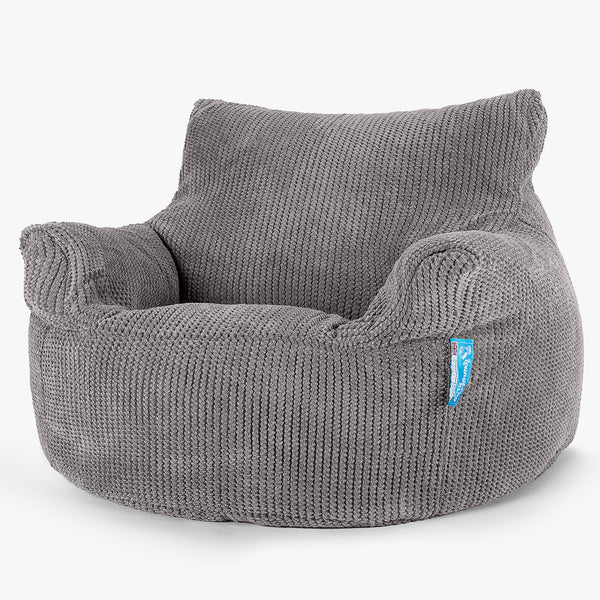 Children's Armchair 3-8 yr Bean Bag - Pom Pom Charcoal Grey 01
