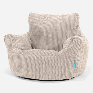 Kids Armchair Bean Bag for Toddlers 1-3 yr - Pom Pom Ivory