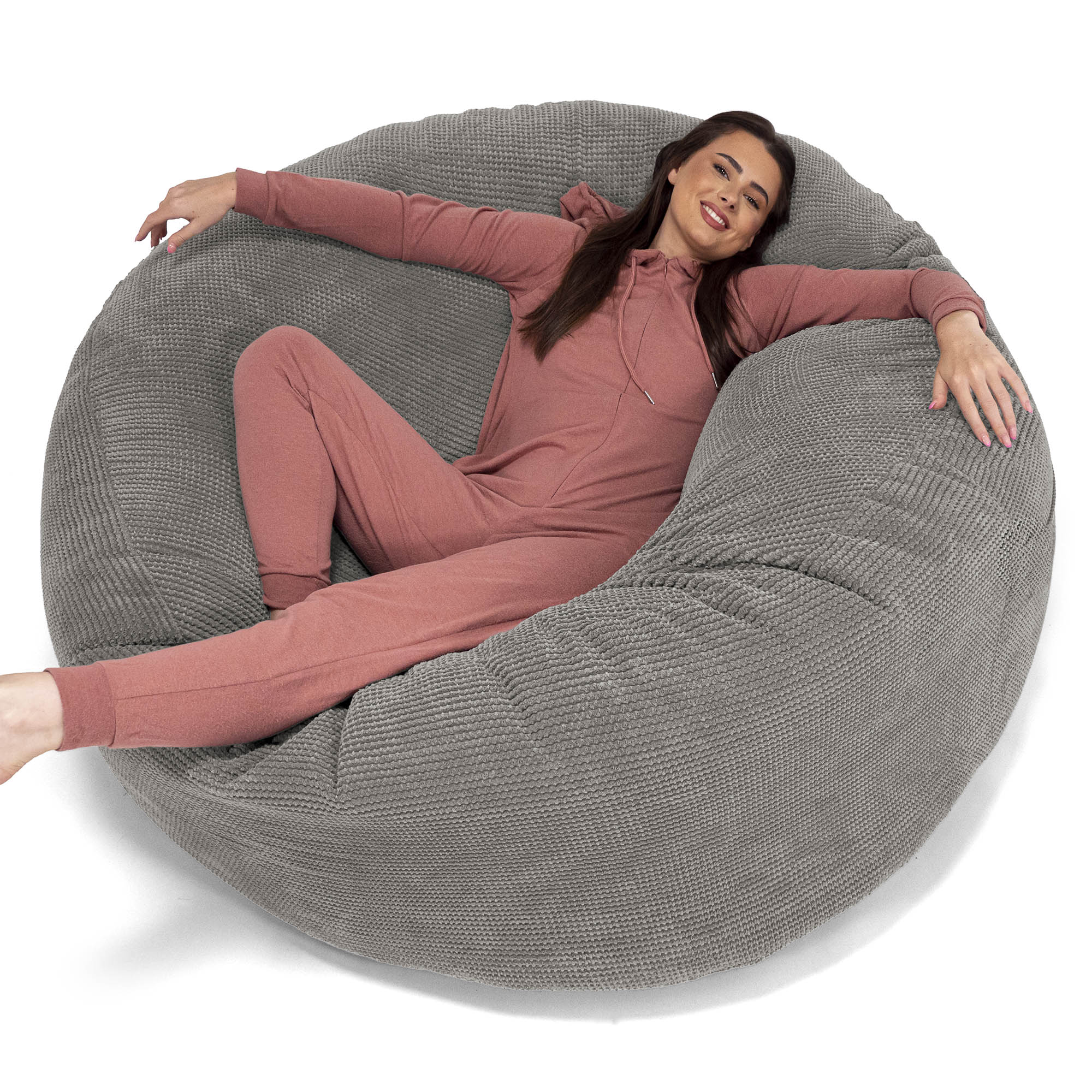 Lounge Pug Cord Giant Bean Bag Sofa Mega Mammoth Beanbag Navy Blue