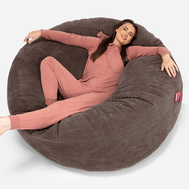 Mega Mammoth Bean Bag Sofa - Pom Pom Chocolate Brown 01