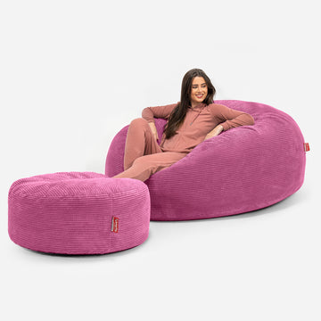 Mega Mammoth Bean Bag Sofa - Pom Pom Pink 02