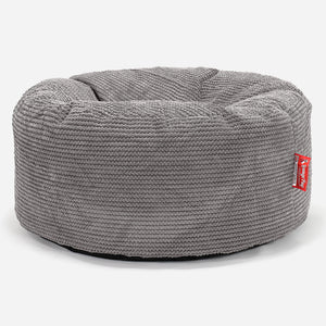Large Round Pouffe - Pom Pom Charcoal Grey