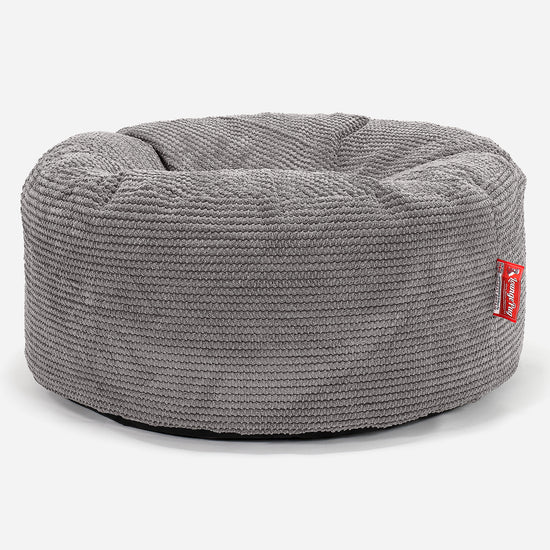 Large Round Pouffe - Pom Pom Charcoal Grey 01