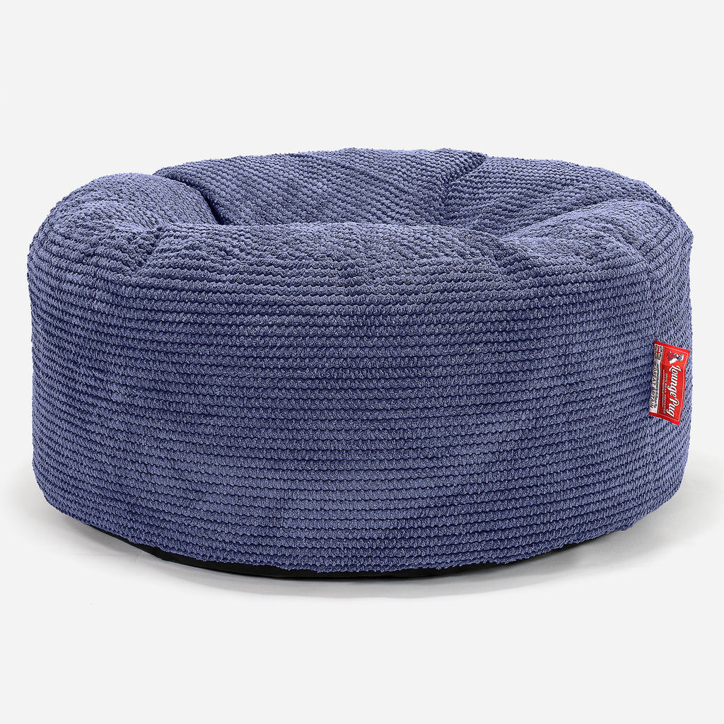 Lounge Pug Pom Pom Large Hassock Pouffe Footstool Round Purple