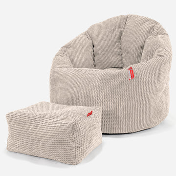 Cuddle Up Beanbag Chair - Pom Pom Ivory 02