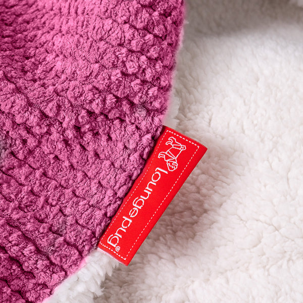 Sherpa Throw / Blanket - Pom Pom Pink Fabric Close-up Image