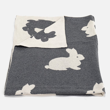 Childs Throw / Blanket - 100% Cotton Rabbit 01