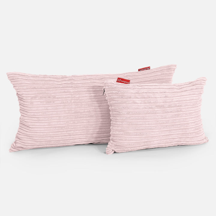 Lounge Pug Rectangular Scatter Cushion 35 x 50cm Cord Blush Pink Decorative Throw Pillow Sofa Cushions Big Bertha Original UK