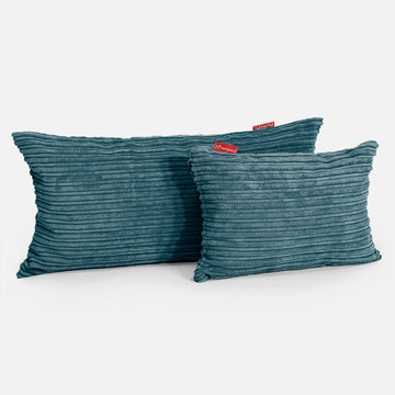 Rectangular Scatter Cushion 35 x 50cm - Cord Teal Blue 03