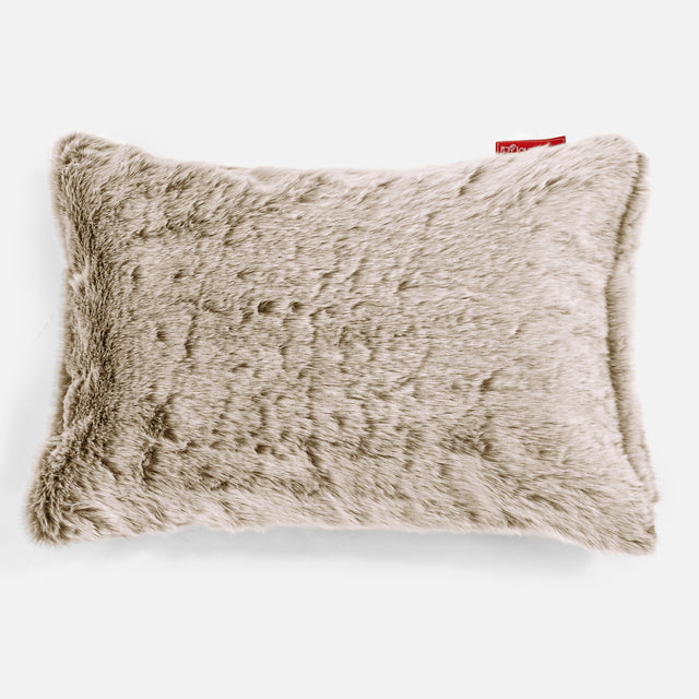 Rectangular Scatter Cushion 35 x 50cm - Faux Rabbit Fur Golden Brown 01