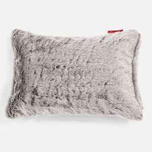 Decorative Rectangular Cushion Cover 35 x 50cm - Fluffy Faux Fur Rabbit Light Grey