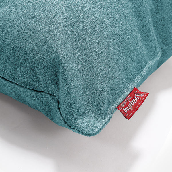 Rectangular Throw Pillow Cover 35 x 50cm - Interalli Wool Aqua Fabric Close-up Image