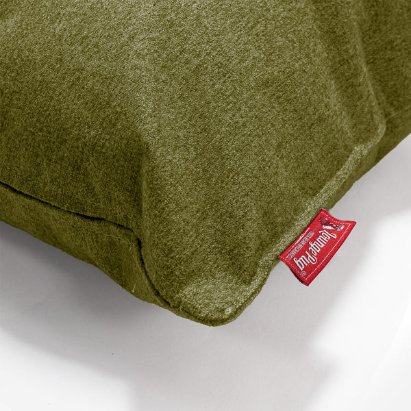 Rectangular Throw Pillow Cover 35 x 50cm - Interalli Wool Lime Green Fabric Close-up Image