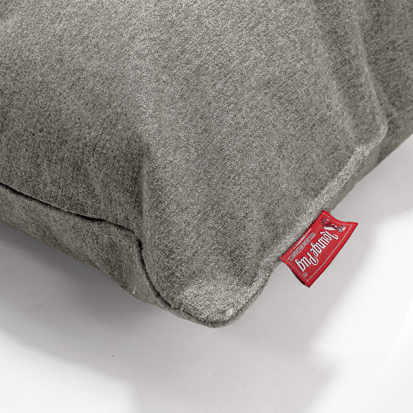 Rectangular Throw Pillow Cover 35 x 50cm - Interalli Wool Silver Fabric Close-up Image