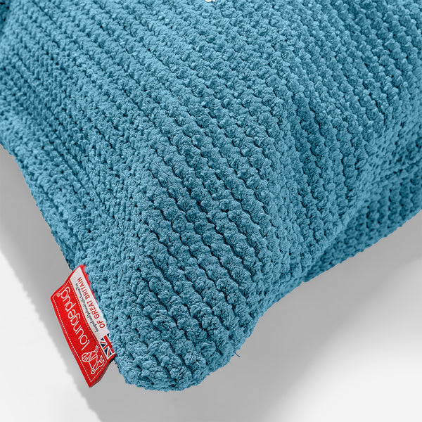 Rectangular Scatter Cushion Cover 35 x 50cm - Pom Pom Aegean Blue Fabric Close-up Image