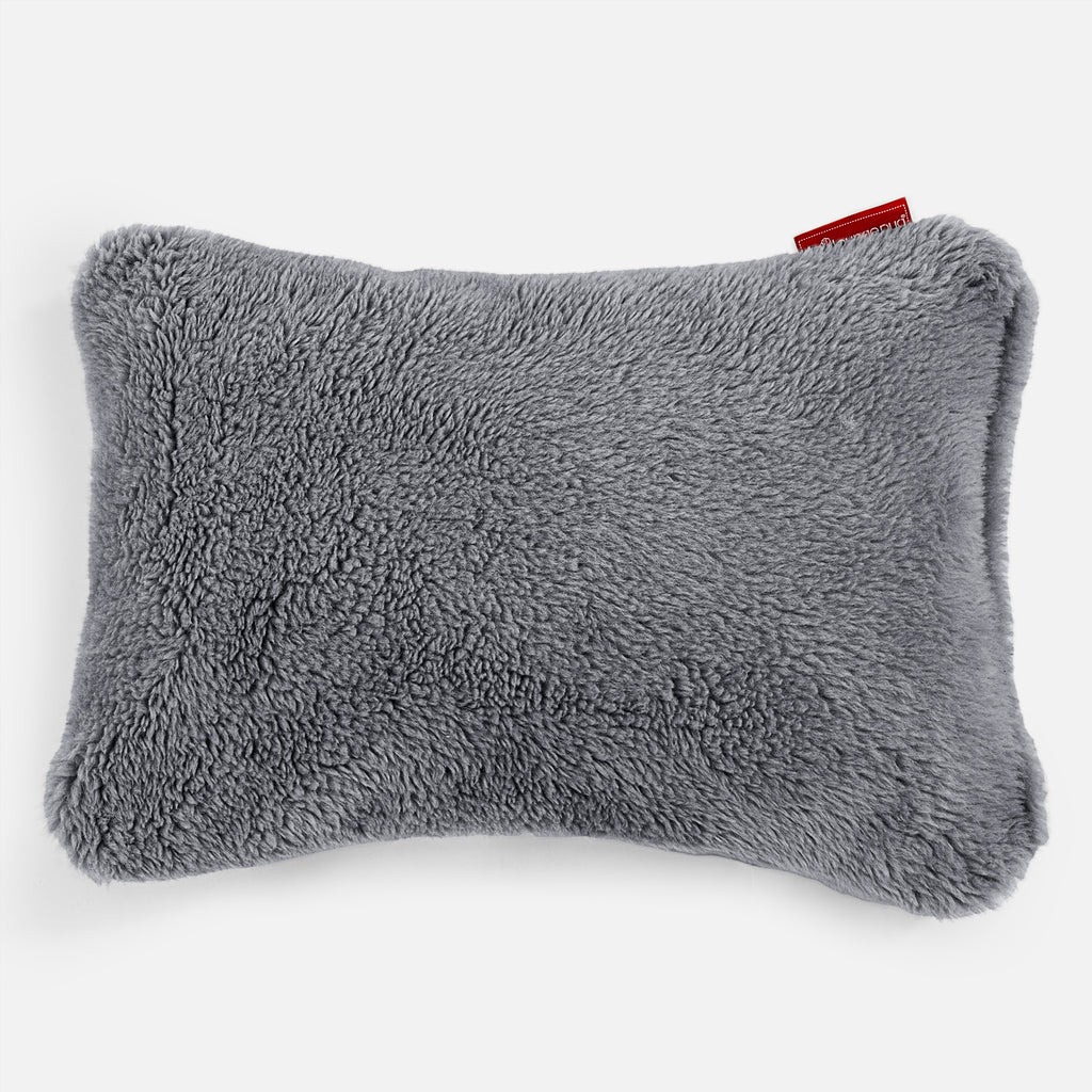 Dark grey sale fur pillow
