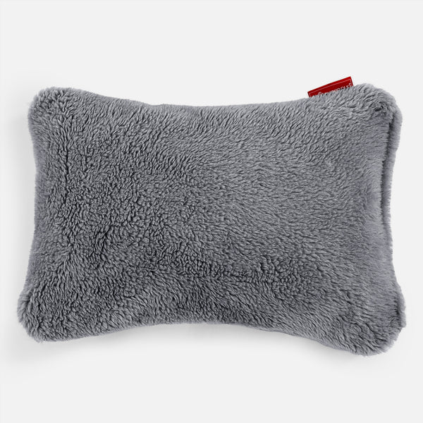 Rectangular Scatter Cushion 35 x 50cm - Teddy Faux Fur Dark Grey 01