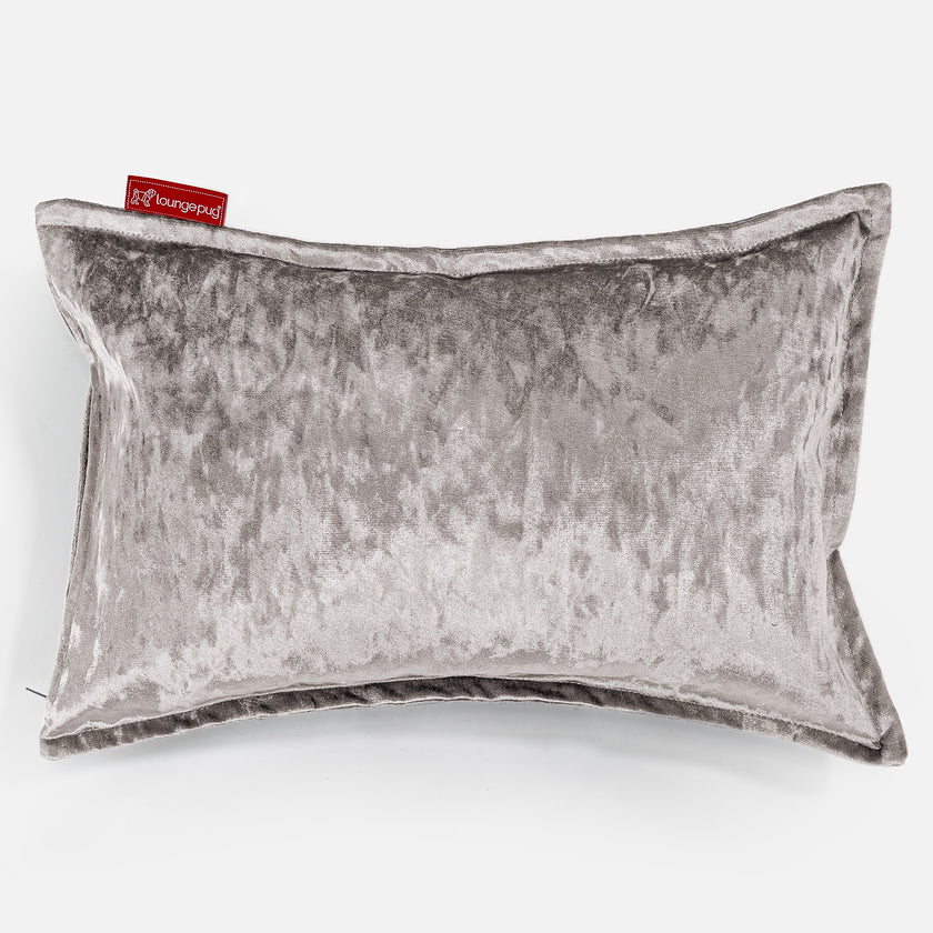 Lounge Pug Rectangular Scatter Cushion 35 x 50cm Vintage Velvet Silver Decorative Throw Pillow